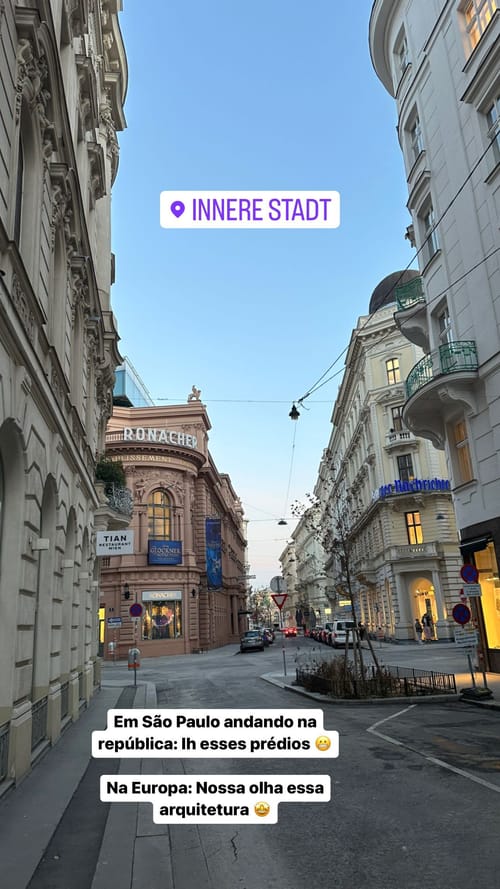 In São Paulo walking in the republic: Ih these buildings 😬 - In Europe: Our look at this architecture 🤩