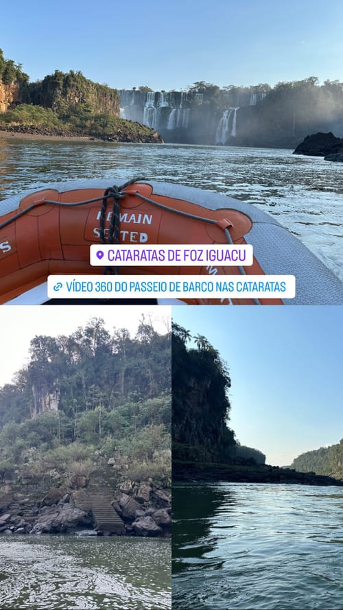 Vídeo 360 do passeio de barco nas cataratas