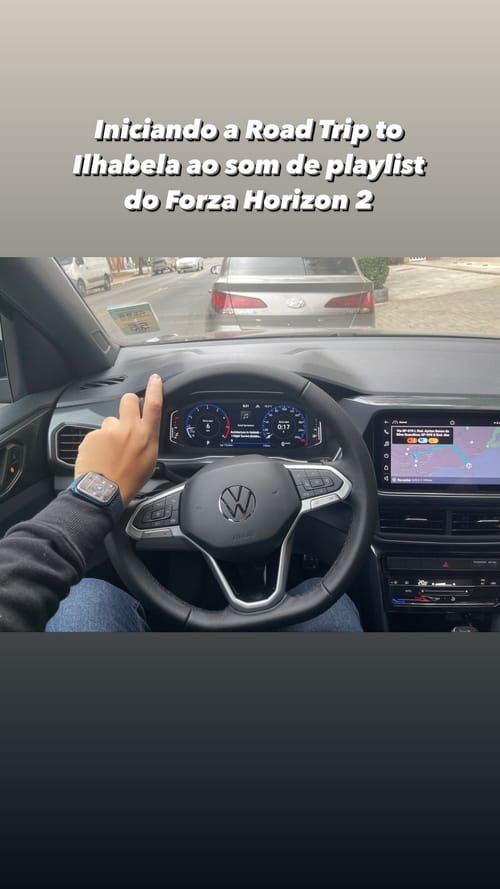 Iniciando a Road Trip to Ilhabela ao som de playlist do Forza Horizon 2