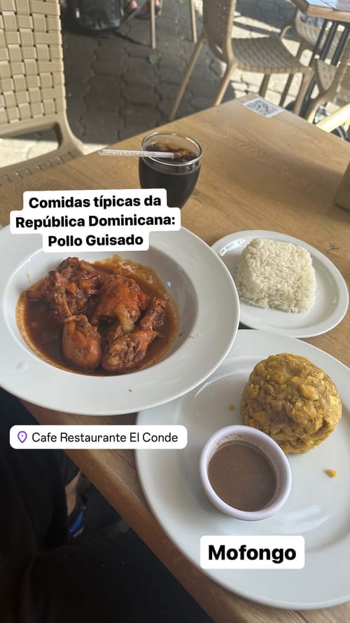 Typical foods of the Dominican Republic: Stewed Chicken - Mofongo