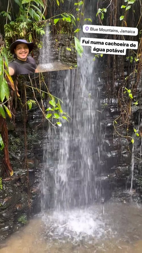 Fui numa cachoeira de água potável