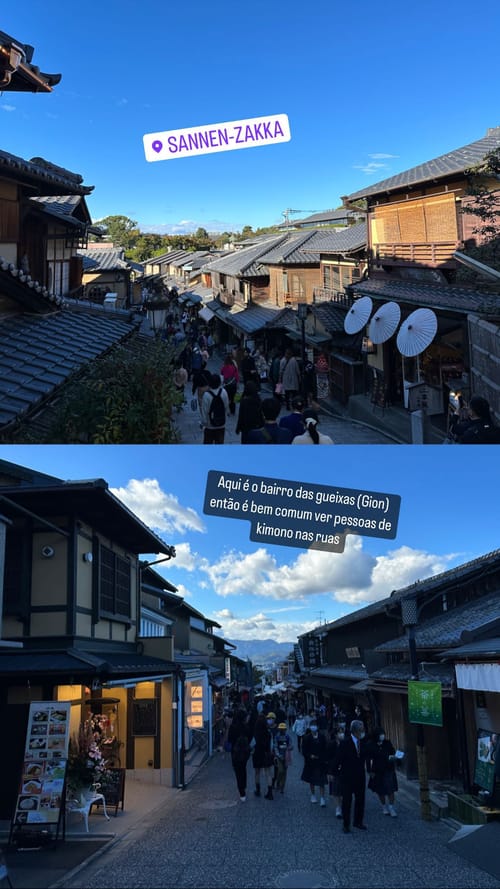 This is the geisha neighborhood (Gion) so it's quite common to see people in gis on the streets