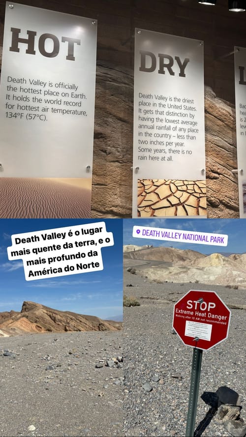 Death Valley é o lugar mais quente da terra, e o mais profundo da América do Norte