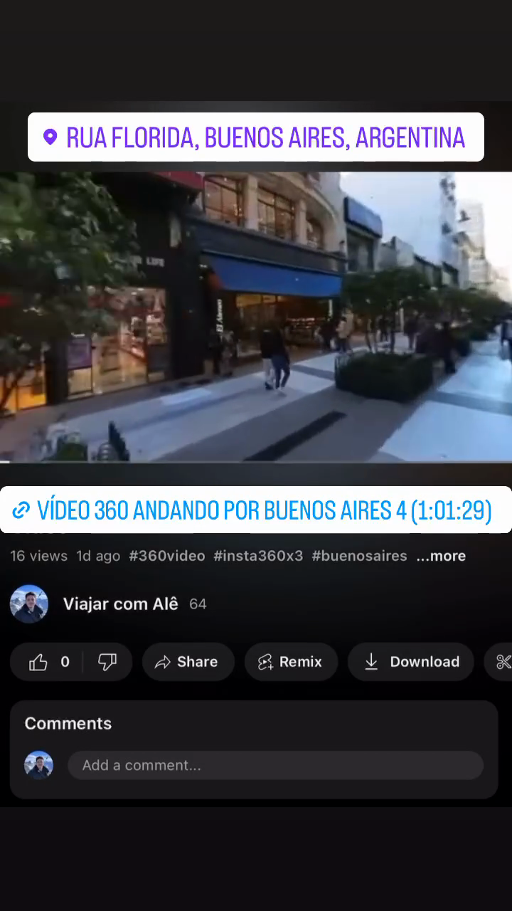 Vídeo 360 andando por Buenos Aires - Parte 4