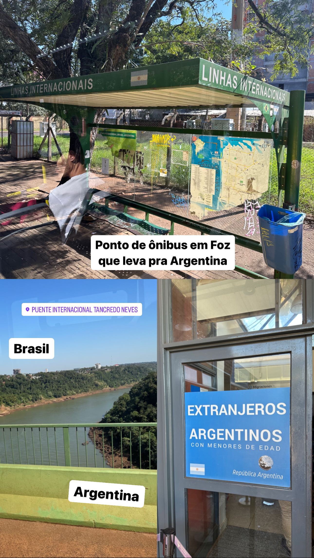 Ponto de ônibus em Foz que leva pra Argentina