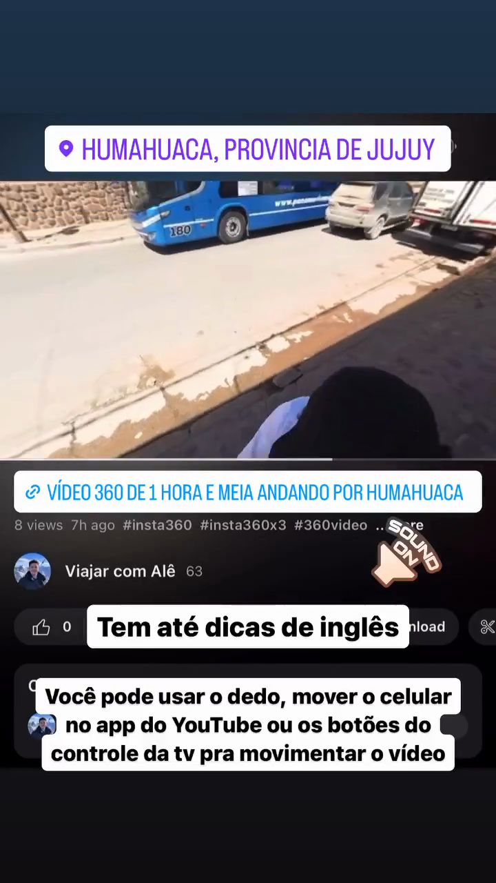 Tem até dicas de inglês - Você pode usar o dedo, mover o celular no app do YouTube ou os botões do controle da tv pra movimentar o vídeo