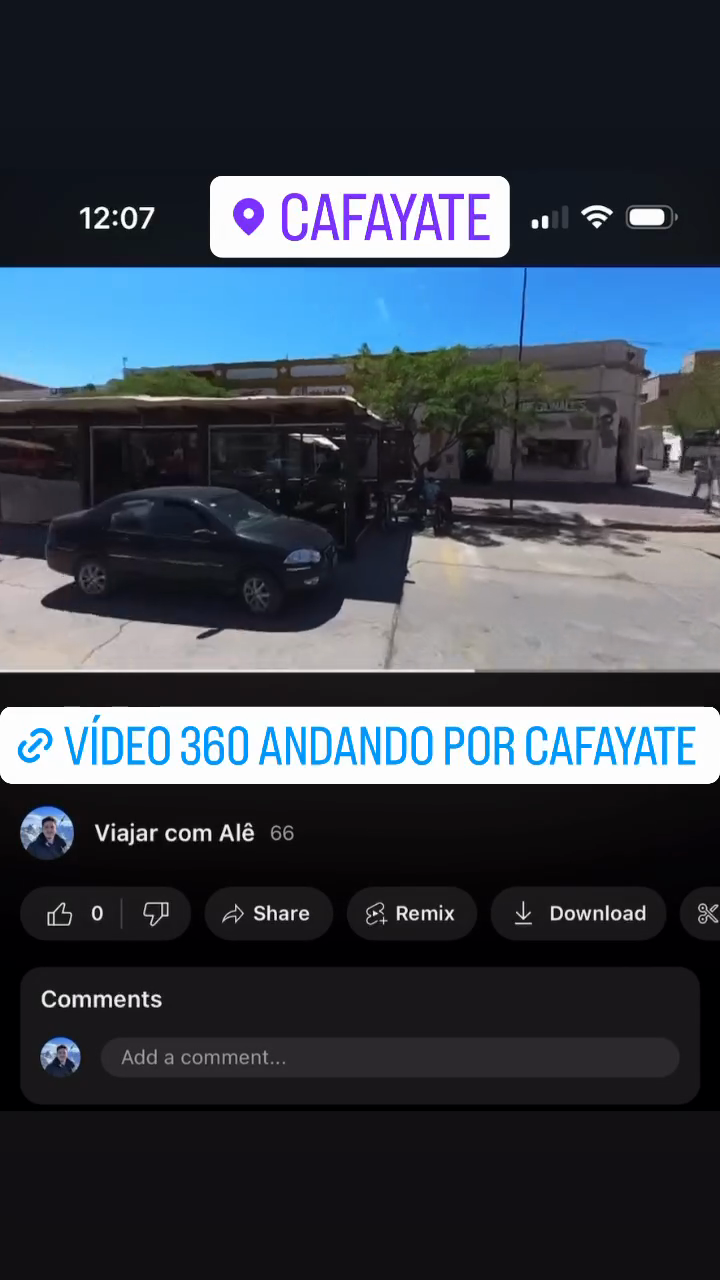 Vídeo 360 andando por Cafayate