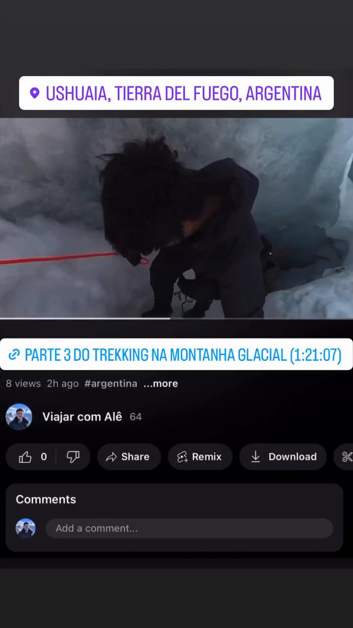 Parte 3 do trekking na montanha glacial