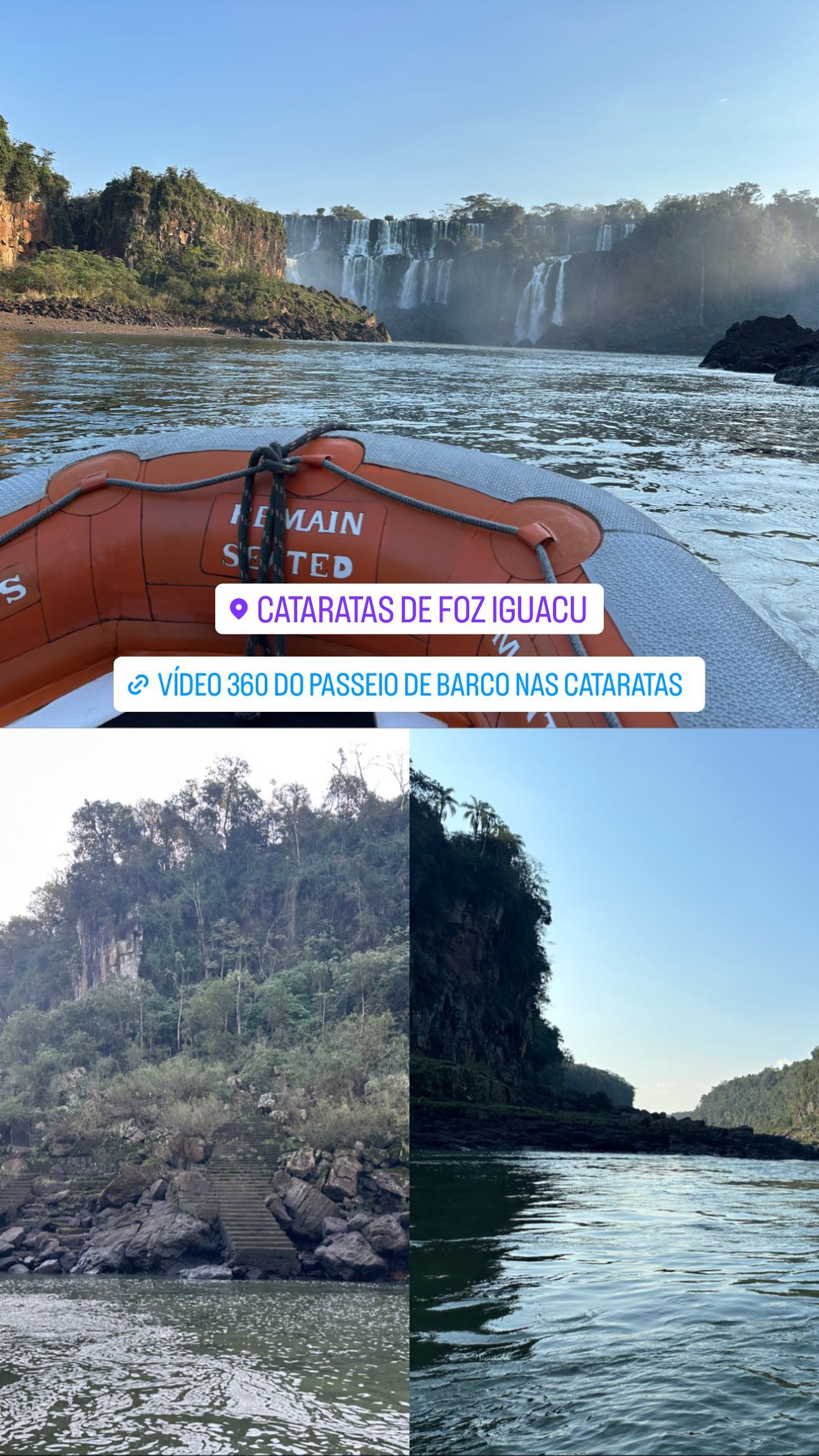 Vídeo 360 do passeio de barco nas cataratas