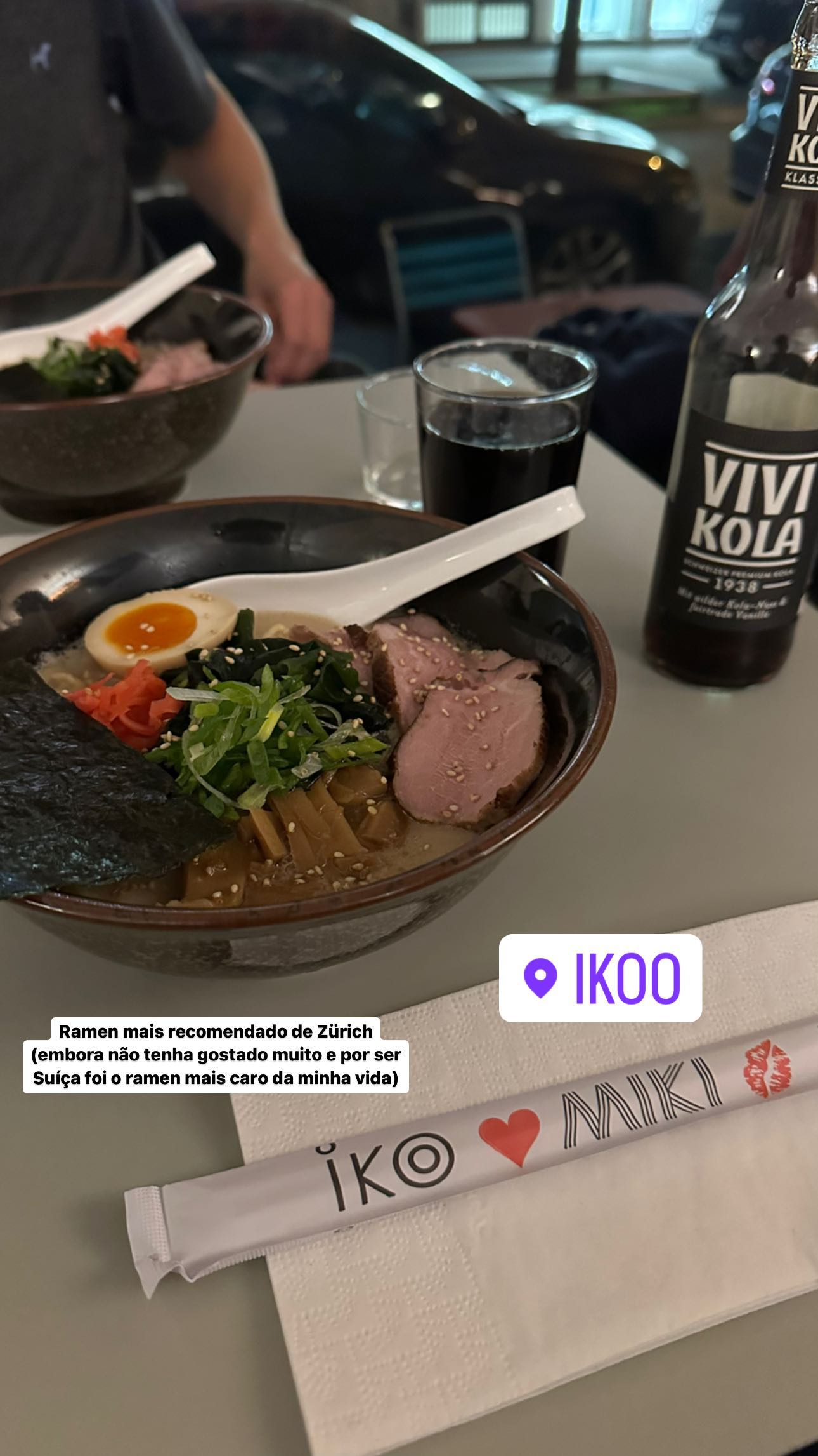 Ramen mais recomendado de Zürich (embora não tenha gostado muito e por ser Suíça foi o ramen mais caro da minha vida)