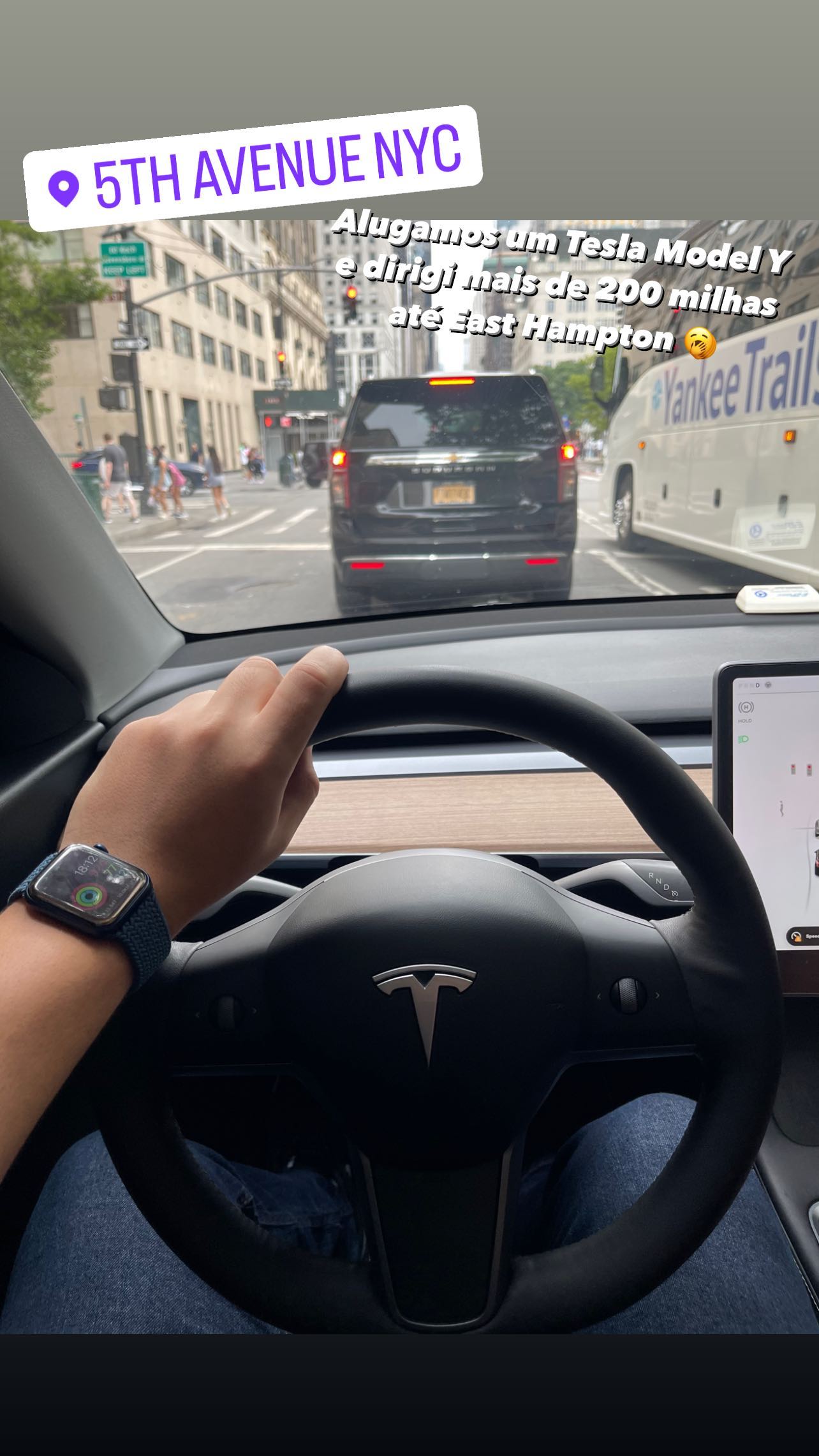 Alugarres um Tesla Model Y e dirigi mais de 200 milhas até fast Hampton