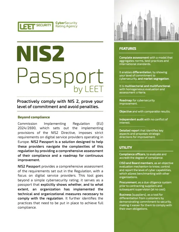 cover of the NIS2 Passport DataSheet