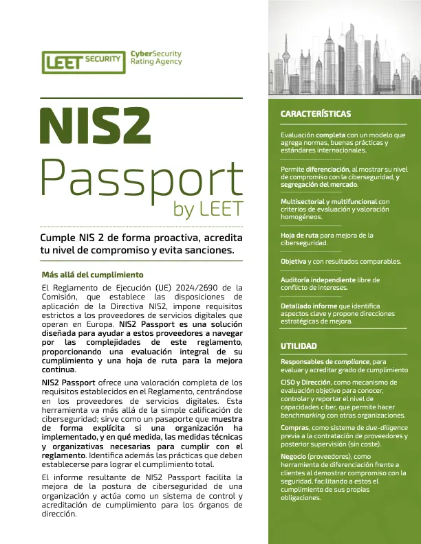 cover of the NIS2 Passport DataSheet