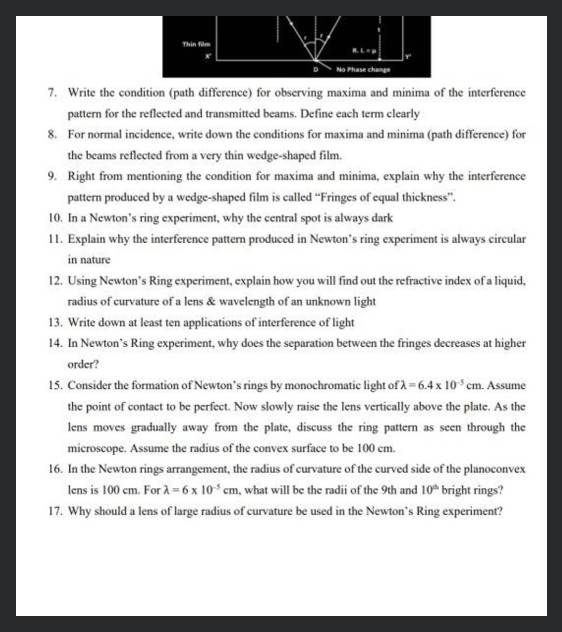 7. Write the condition (path difference) for observing maxima and minima ..