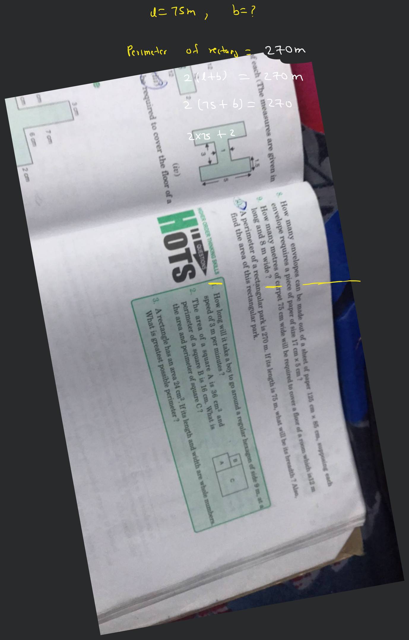 How many envelopes can be made out of a sheet of paper 125 cm by 85 cm;  supposing one envelope requires a piece of paper of size 17 cm by 5 cm?