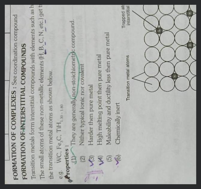 Formation of interstitial compound makes the transition metal