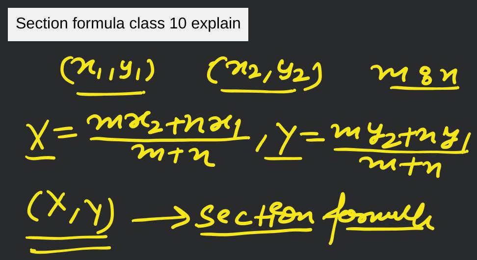 Section formula class 10 explain Filo