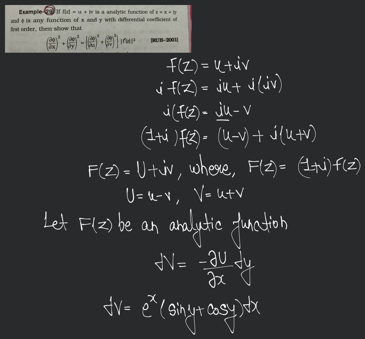 Example29 If f(z)=u+iv is a analytic function of z=x+iy and ϕ is any fun..