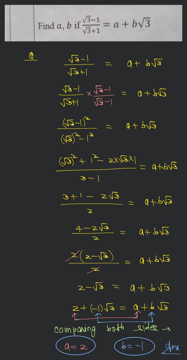 Find a b if 3 13 1 a b3 Filo