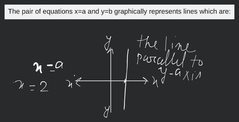 The Pair Of Equations Xa And Yb Graphically Represents Lines Which Are 8821
