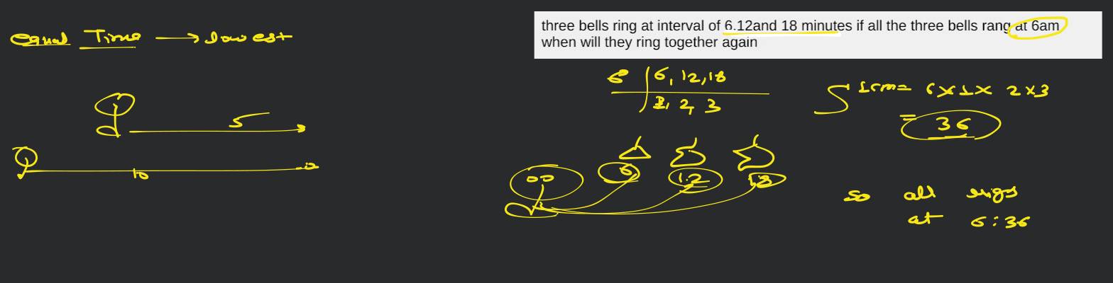three bells ring at interval of 6,12and 18 minutes if all the three bells..