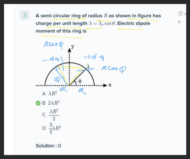 Electric field of a semi circle ring