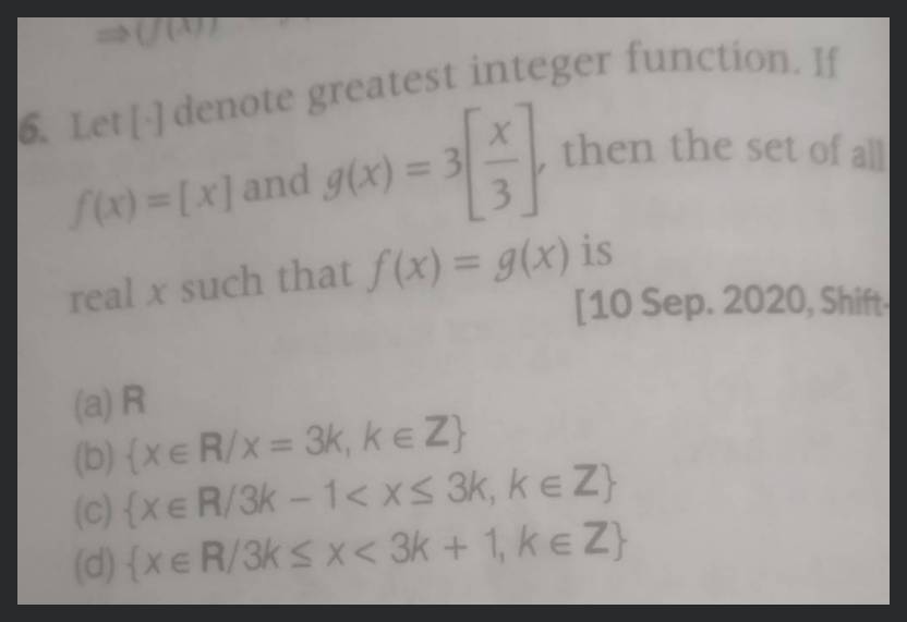 832px x 571px - Let [] denote greatest integer function. If f(x)=[x] and g(x)=3[3xâ€‹], the..