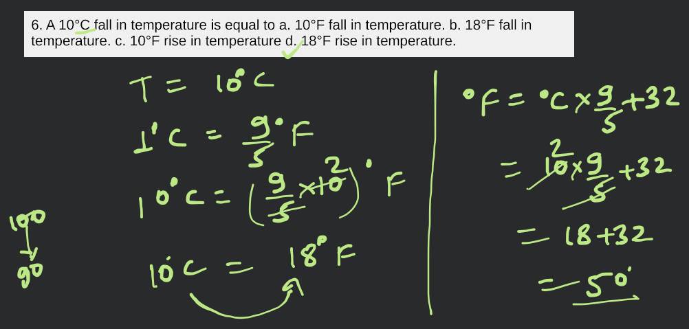 33. A 10 C fall in temperature is equal to Filo