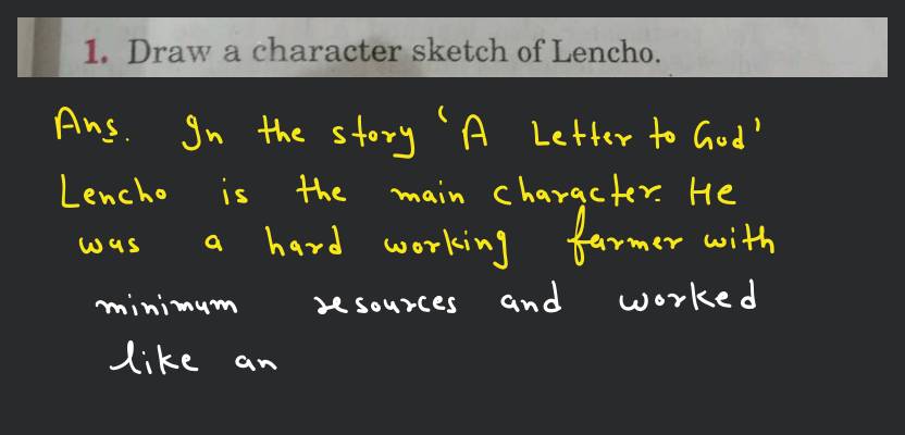 How to write a Character sketch of Lencho  A letter to God   YouTube