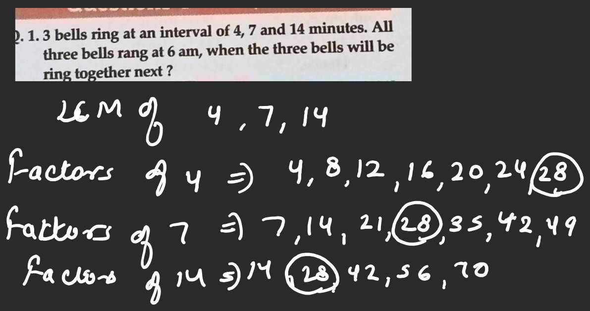 three bells ring at interval of 6,12and 18 minutes if all the three bells..