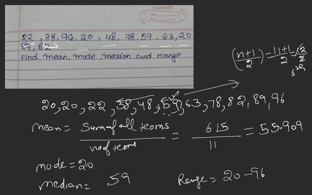 calculate mean median mode and range