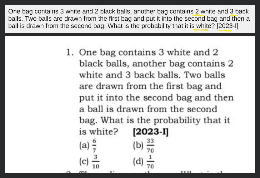 A bag contains 16 colored balls. Six are green, 7 are red and 3 are white.  - Sarthaks eConnect | Largest Online Education Community