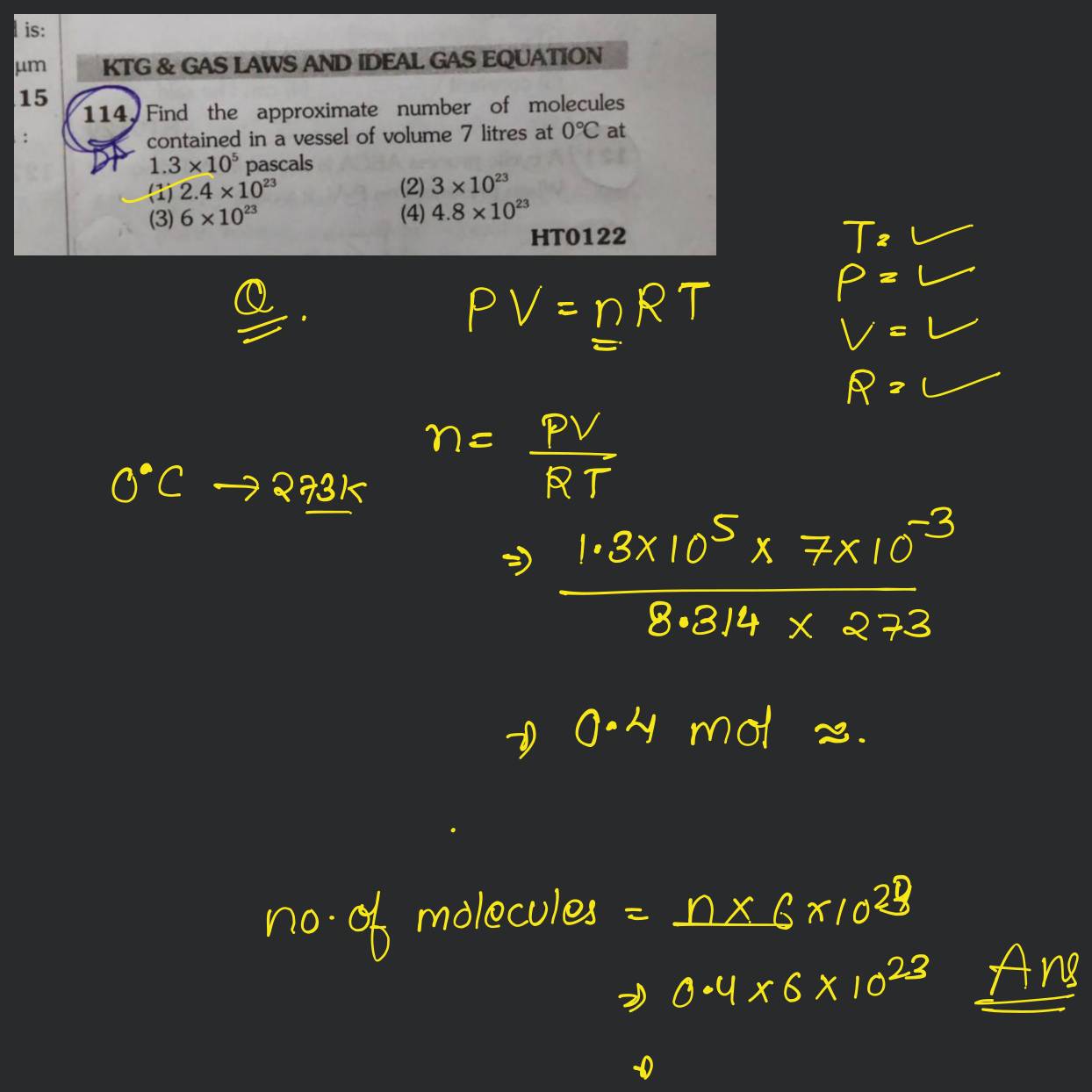 1.3 Ideal gas equation 