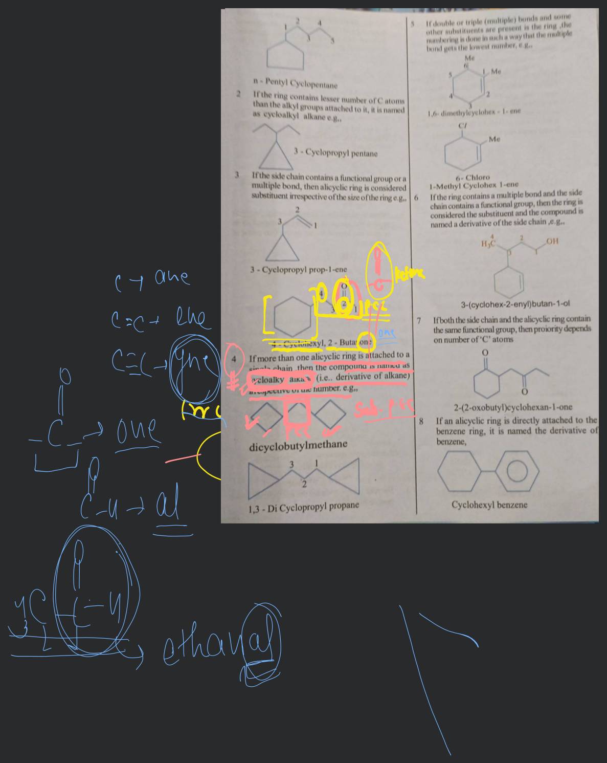 n - Pentyl Cyclopentane 2 If the ring contains lesser number of C atoms t..