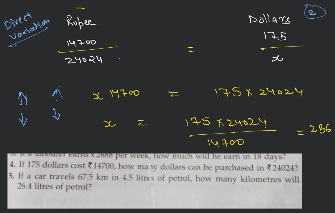 4. If 175 dollars cost 14700 how ma yy dollars can be purchased