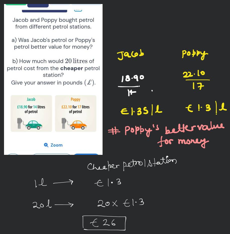 a) Calculate the scale factor from shape A to shape B. b) Find the