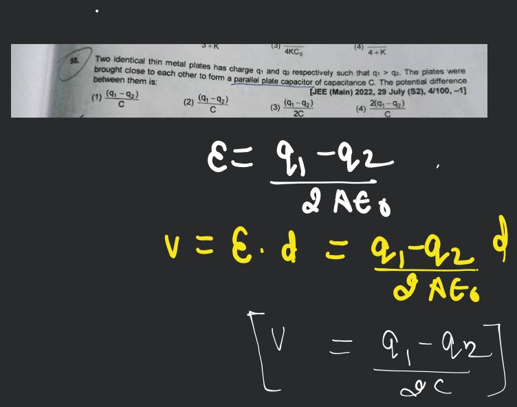 45. Capacitance of an isolated conducting sphere of radius R1 becomes n