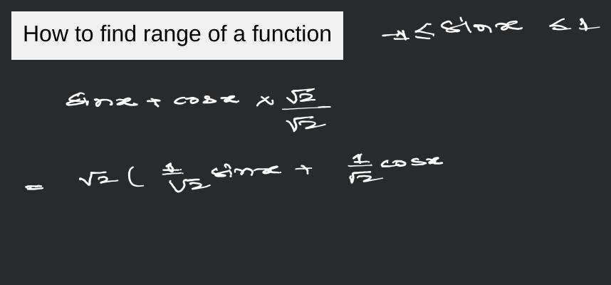 How to find range of a function | Filo
