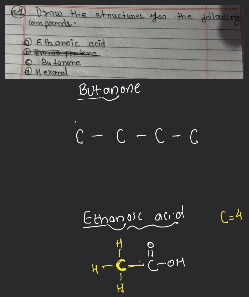 Draw the structure for hexanal - YouTube