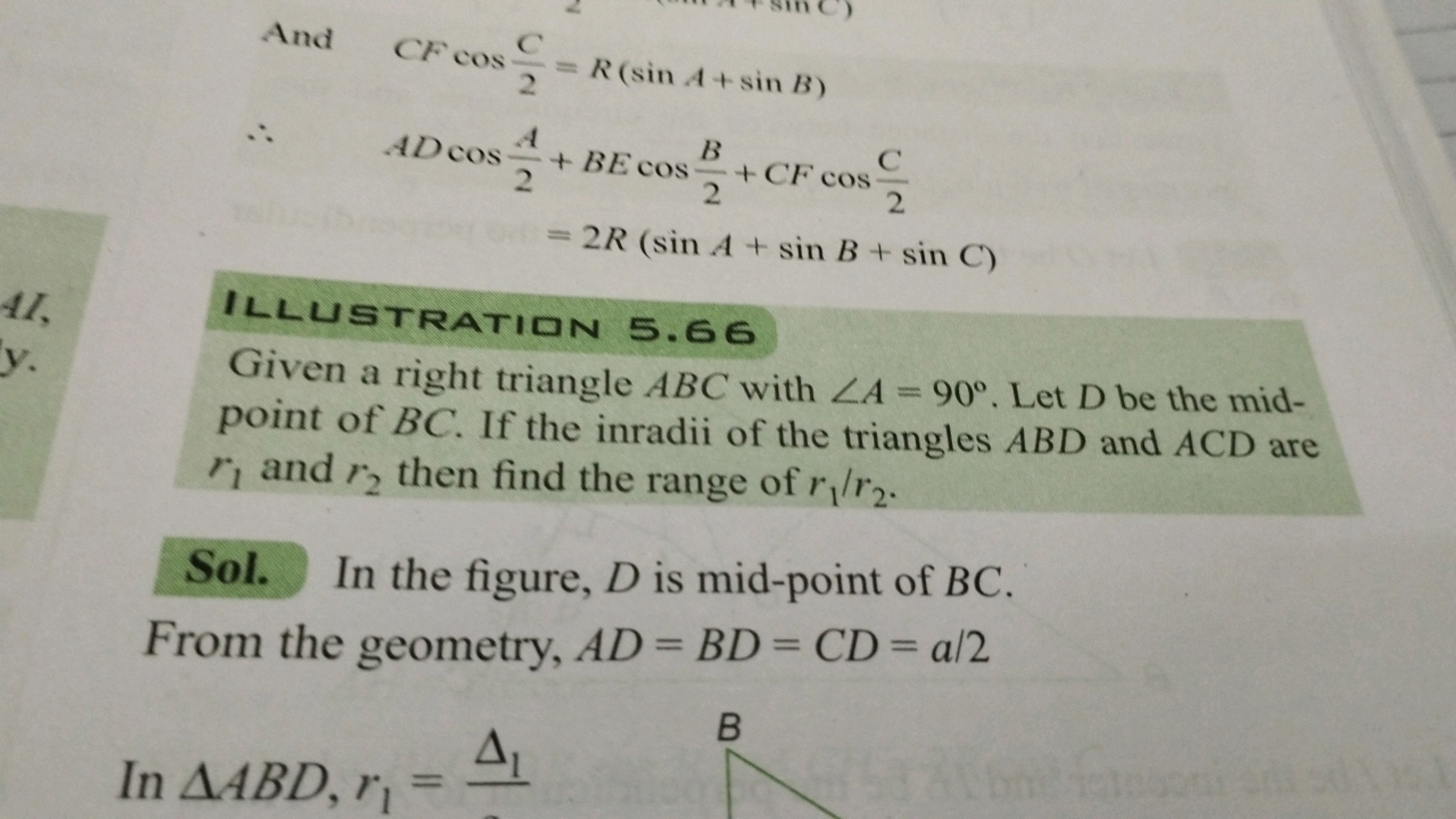 N
And CF cos
cos = R(sin 4+ sin B)
2
ADCOS + BE COS
2
C
+ CF cos
2
2
=