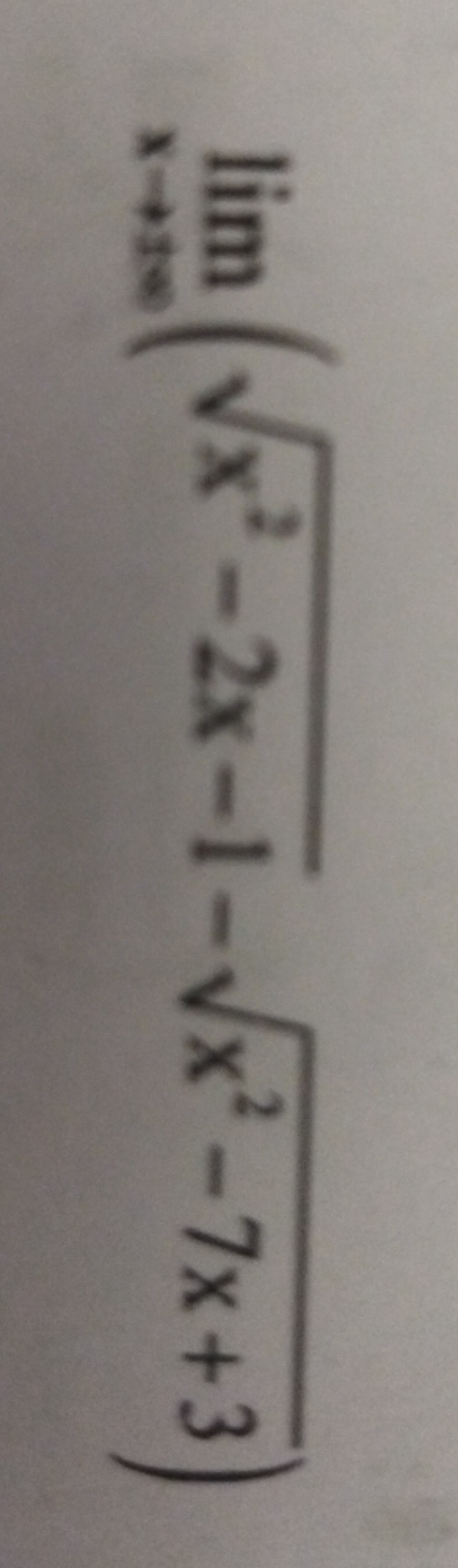 limx→∞​(x2−2x−1​−x2−7x+3​)