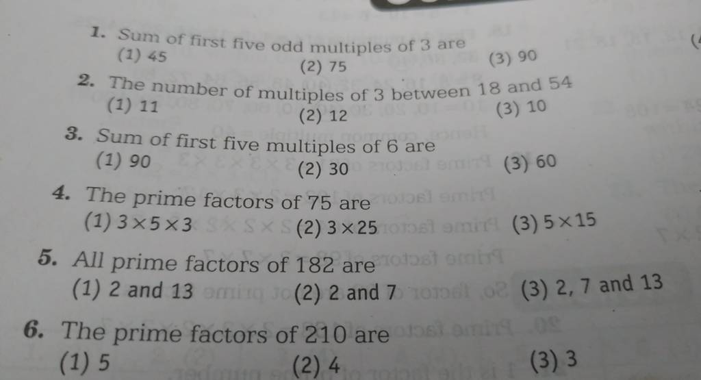 The number of multiples of 3 between 18 and 54 (1) 11