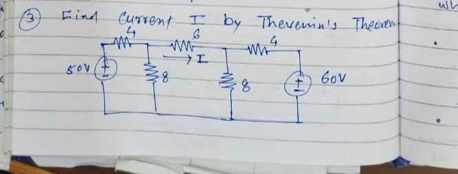 (3) Find current 6I​ by Thevenin's Theovem