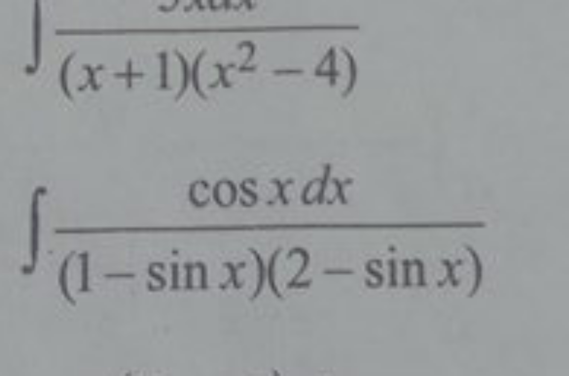 
∫(1−sinx)(2−sinx)cosxdx​​