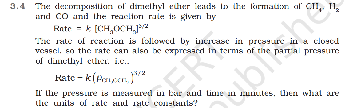 3.4 The decomposition of dimethyl ether leads to the formation of CH4​