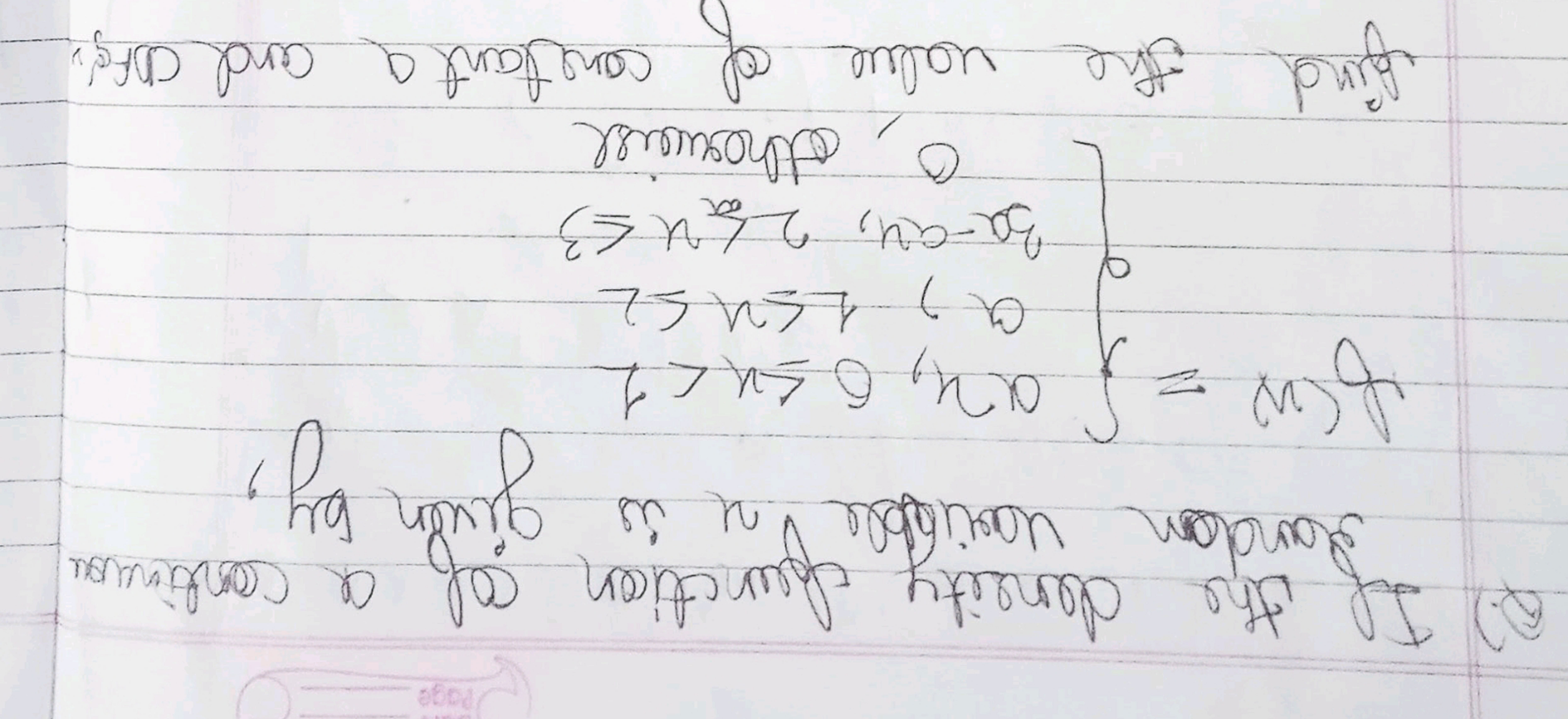 Q.) If the density function of a continuous landon variable x is given