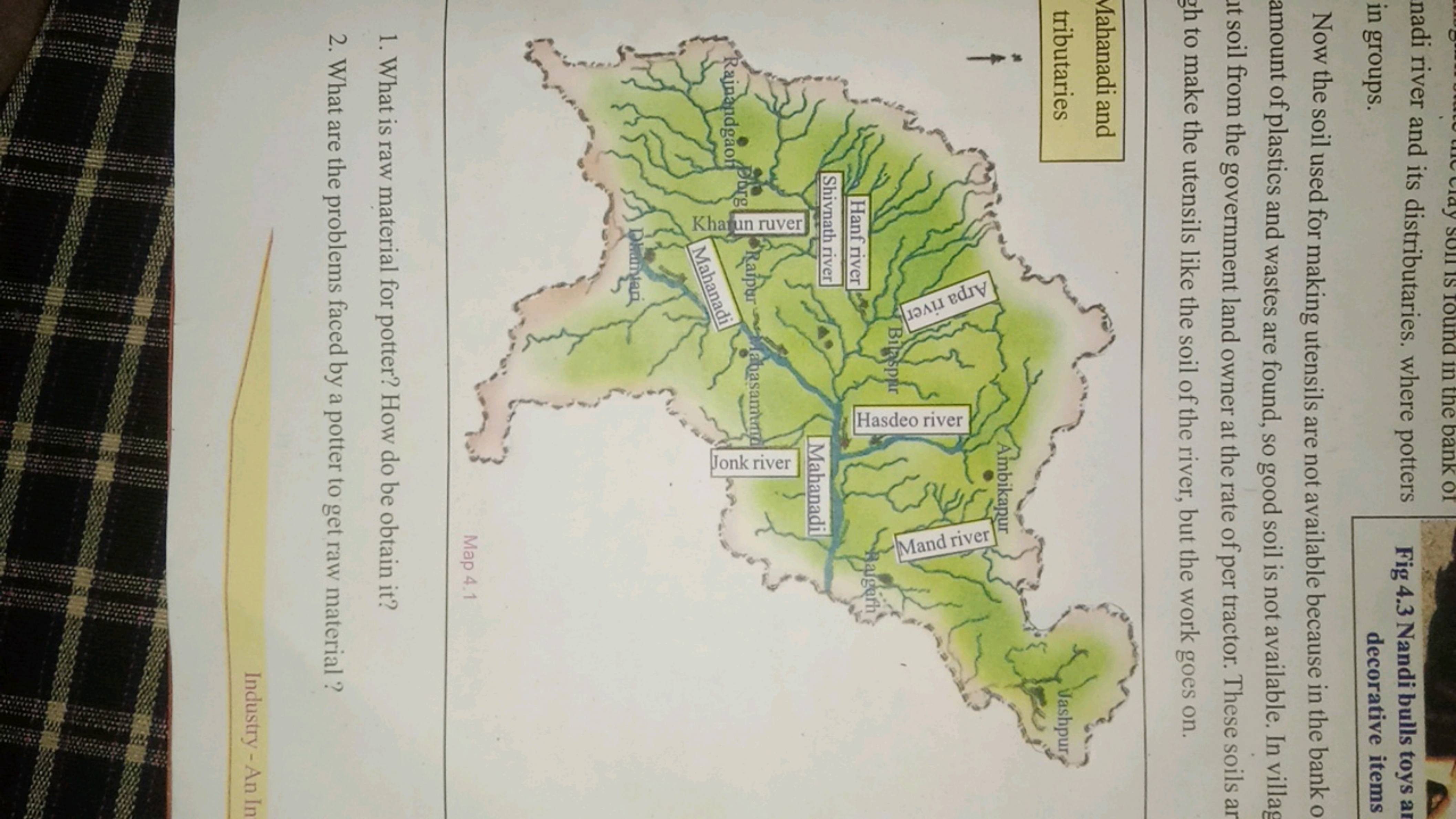 nadi river and its distributaries. where potters in groups.
Fig 4.3 Na