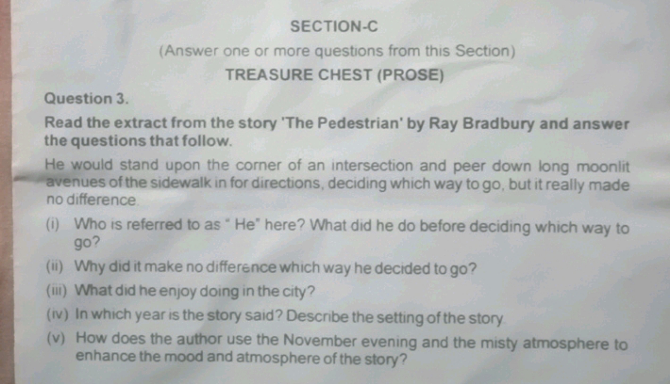 SECTION-C
(Answer one or more questions from this Section)
TREASURE CH