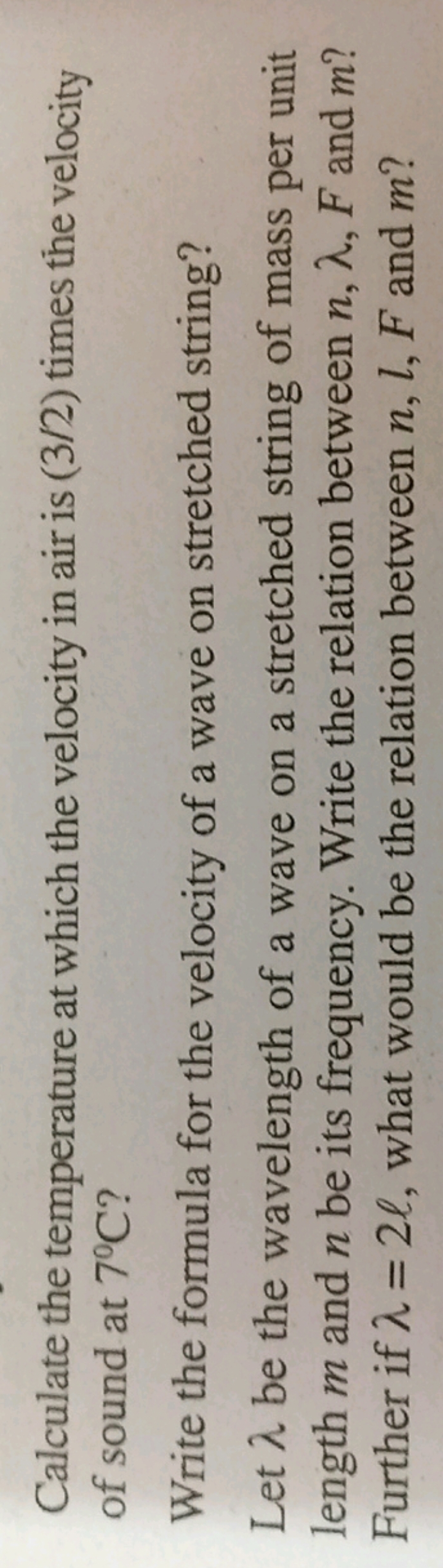 Calculate the temperature at which the velocity in air is (3/2) times 