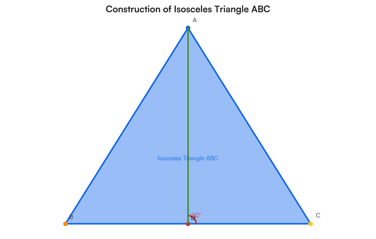 Construct an isosceles triangle ABC so that AB equal AC,BC is 75mm and th..